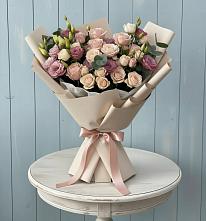 Букет цветов из:  Розы и Лизиантусы #REPLACE_PRED# Дмитровский Погост