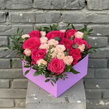 Цветочная композиция из Розы в коробке в Дмитровский Погост