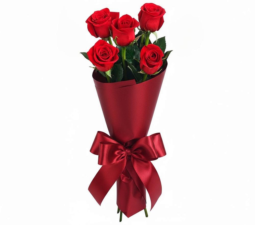 Букет 5 Красных роз Эдлесс Лав в Дмитровский Погост