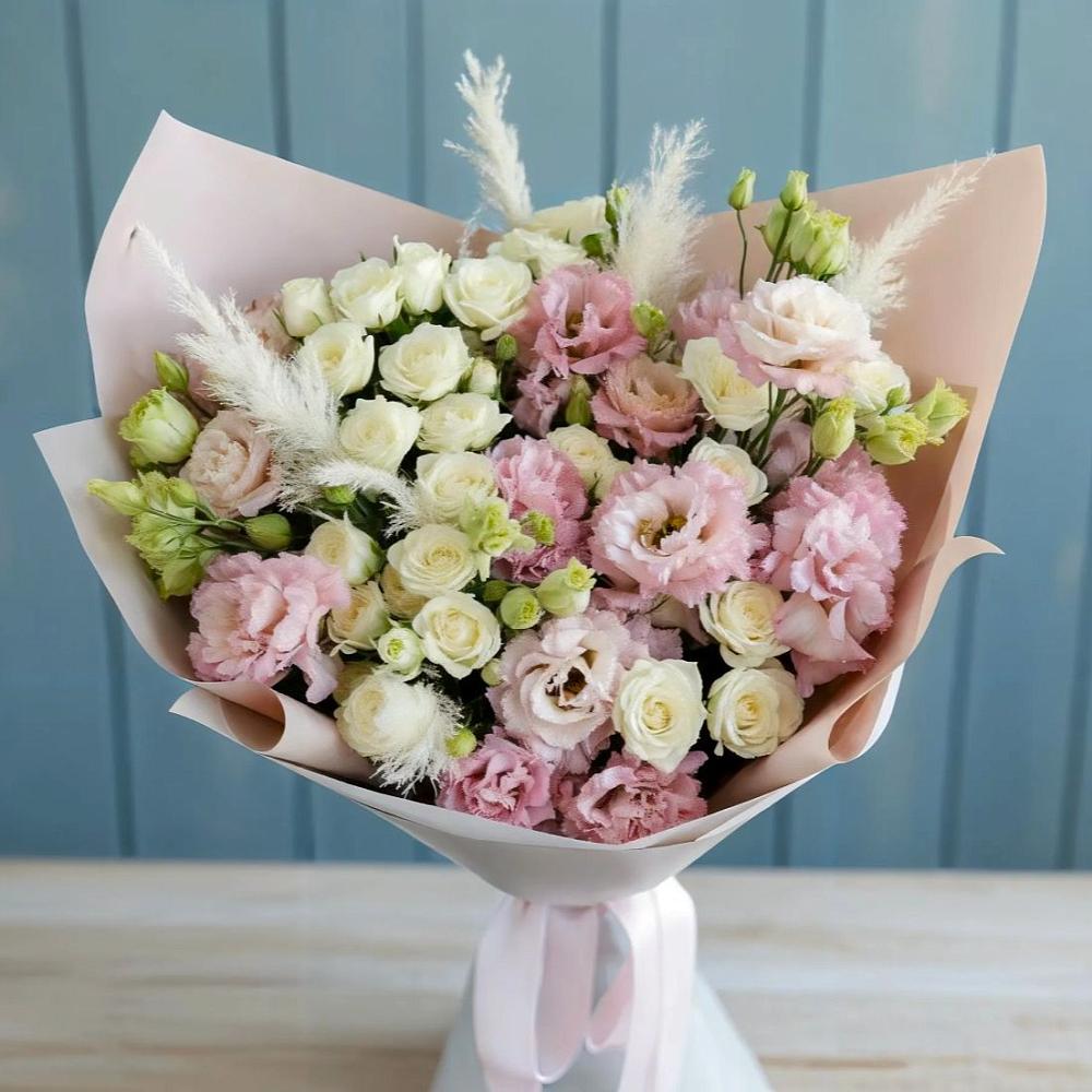 Букет цветов из: Альстромерии и Розы в Дмитровский Погост