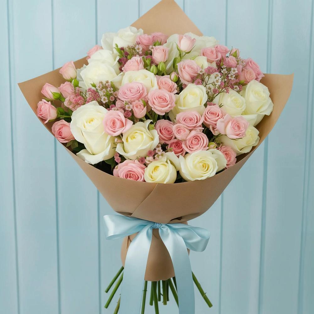 Букет цветов из: Розы в Дмитровский Погост