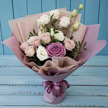 Букет цветов из:  Розы и Лизиантусы в Дмитровский Погост