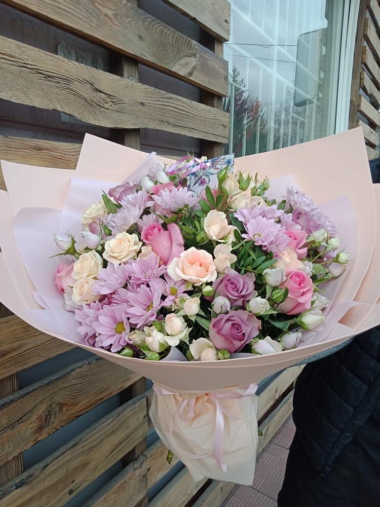 Букет цветов из: Розы и Хризантемы в Дмитровский Погост