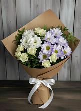 Букет цветов из:  Хризантемы и Розы в Дмитровский Погост