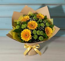 Букет цветов из:  Герберы и Хризантемы в Дмитровский Погост