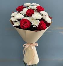 Букет цветов из:  Розы и Хризантемы в Дмитровский Погост