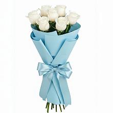 Букет 7 белых роз Проуд в Дмитровский Погост