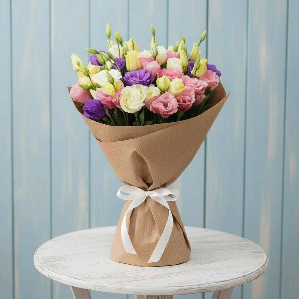 Букет цветов из: Лизиантусы в Дмитровский Погост