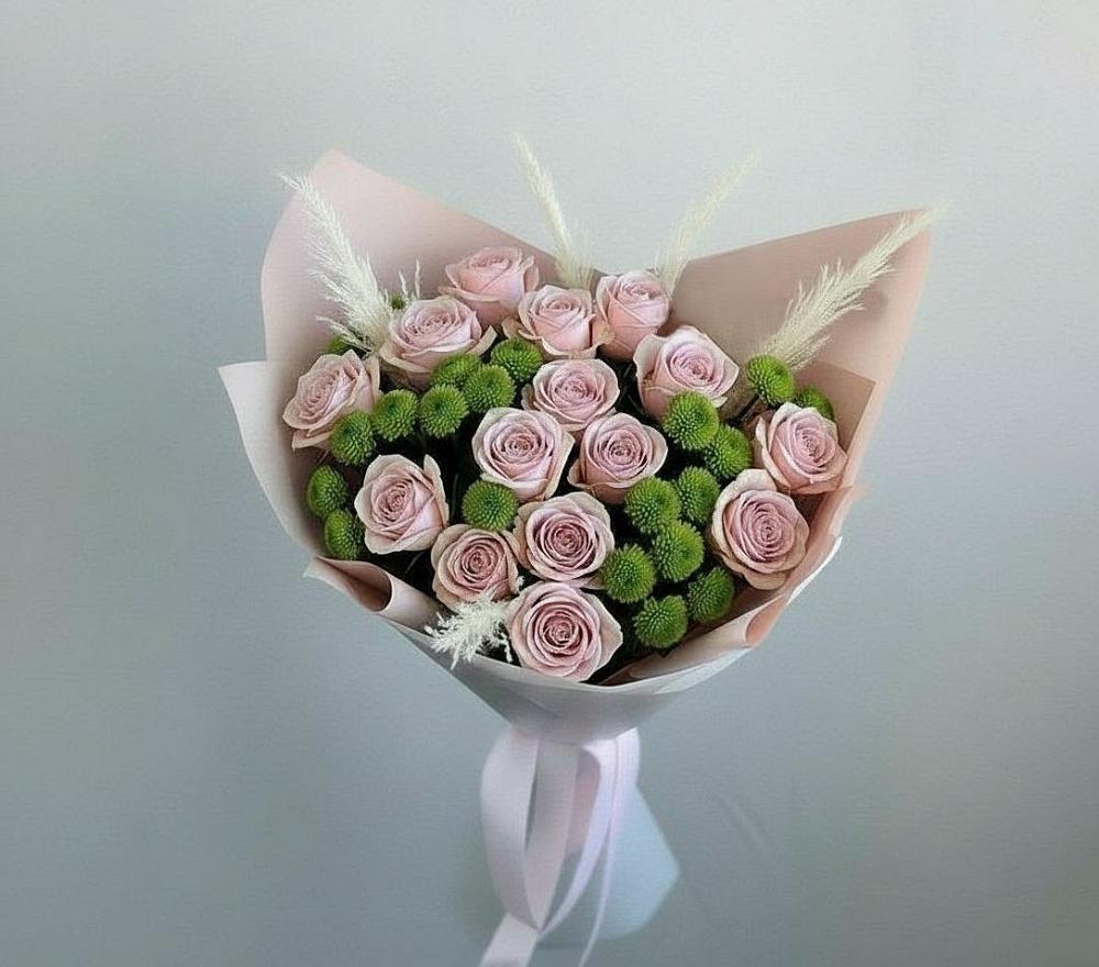 Букет цветов из: Розы и Хризантемы в Дмитровский Погост