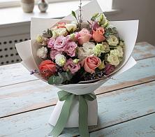 Букет цветов из:  Розы, Лизиантусы и Гвоздики #REPLACE_PRED# Дмитровский Погост