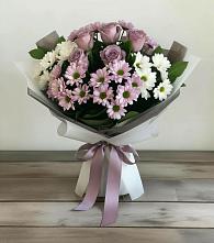 Букет цветов из:  Хризантемы и Розы в Дмитровский Погост