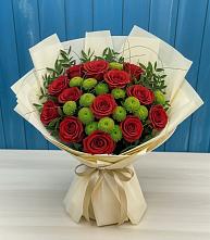 Букет цветов из:  Розы и Хризантемы в Дмитровский Погост