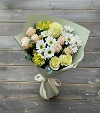 Букет цветов из:  Альстромерии, Розы и Хризантемы в Дмитровский Погост