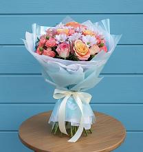 Букет цветов из:  Хризантемы и Розы в Дмитровский Погост