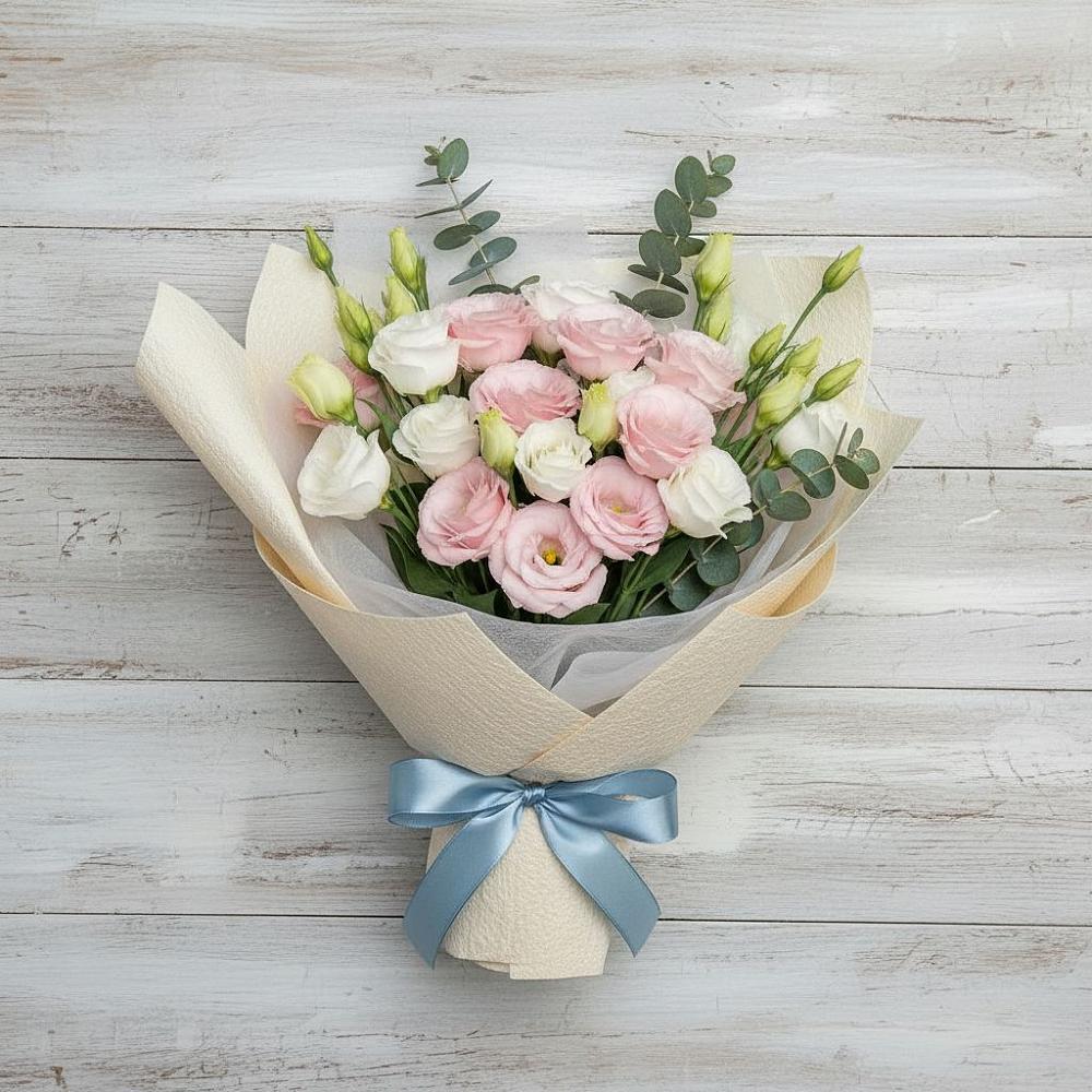 Букет цветов из: Лизиантусы в Дмитровский Погост